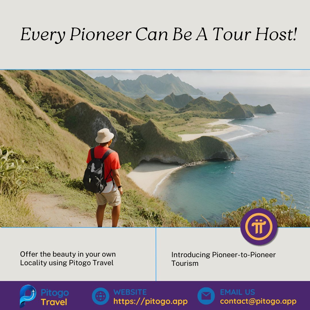 P2P Tourisms about fostering genuine connections between travelers and hosts. Whether it's through local eateries or a cultural immersion experience, every tour you create on Pitogo Travel is an opportunity to inspire and connect with fellow adventurers.
#AdventureAwaits #EarnPi