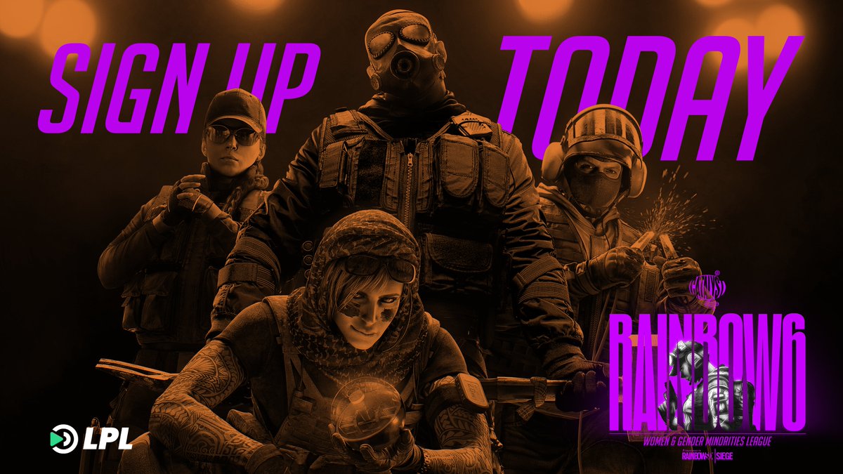 LPL Rainbow Six: Siege (@lpl_r6s) on Twitter photo The ladder stage starts soon for the R6 Catalyst Series Women & Gender Minorities Tournament! Enter today for your chance to win a share of AUD$3000!
Registration closes 31 May.
SIGN UP TODAY at lplgg.co/CatalystR6
<a href="/UbisoftANZ/">Ubisoft ANZ</a> <a href="/R6ANZ_Phoenix/">Phoenix League</a> #LPL The ladder stage starts soon for the R6 Catalyst Series Women & Gender Minorities Tournament! Enter today for your chance to win a share of AUD$3000!
Registration closes 31 May.
SIGN UP TODAY at lplgg.co/CatalystR6
<a href="/UbisoftANZ/">Ubisoft ANZ</a> <a href="/R6ANZ_Phoenix/">Phoenix League</a> #LPL