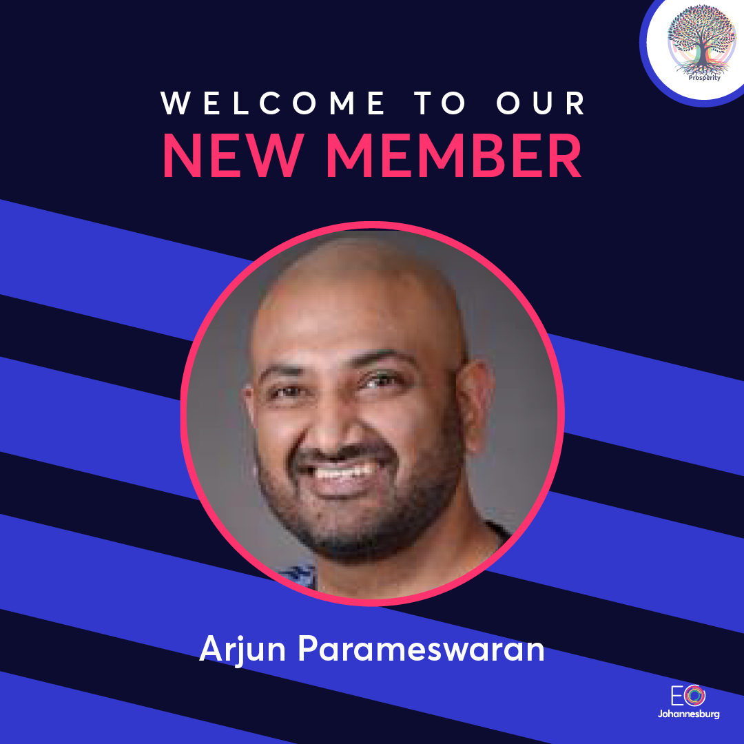 Today, we welcome our newest member to EO J, Arjun Parameswaran. @alphadirectlive #eojohannesburg #newmember