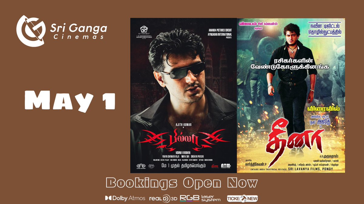 #Billa part 1 will have Fdfs 9 Am on Wednesday at screen 1 ganga