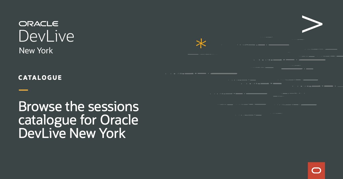Take a look at the full session catalogue for #OracleDevLive New York and plan out your schedule for the May 9 event. social.ora.cl/6014bA0po