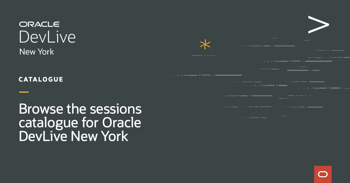 Take a look at the full session catalogue for #OracleDevLive New York and plan out your schedule for the May 9 event. social.ora.cl/6012bA0VY