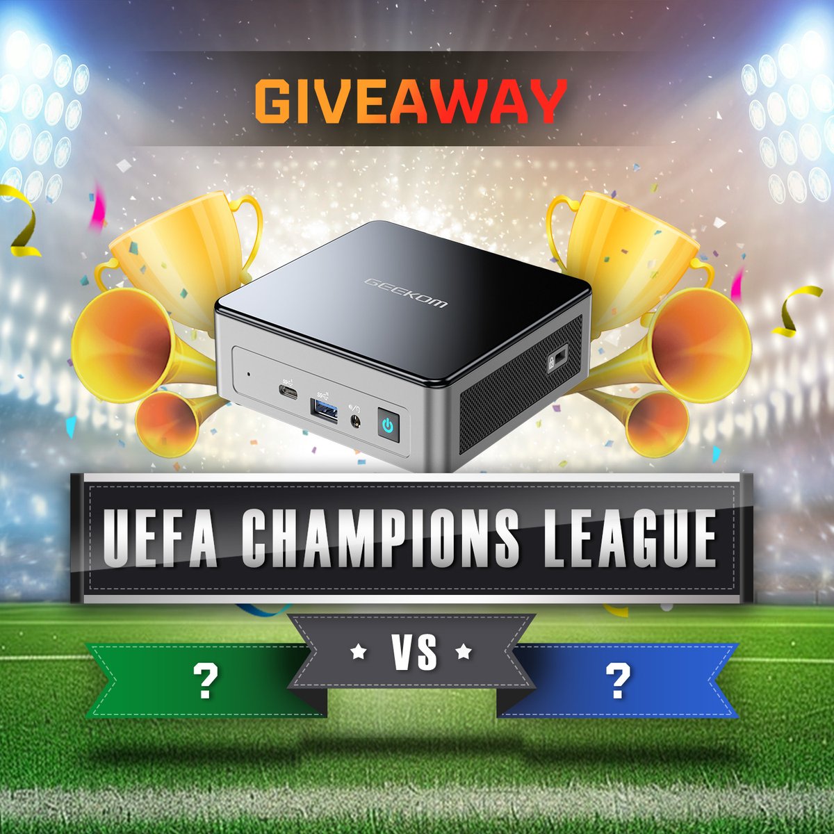 Which two teams will advance to the UEFA Champions League final?⚽️👑
Bayern⚽️Real Madrid⚽️Dortmund⚽️Paris
🎰👇Leave your prediction
---
#GEEKOM #MiniPC #tech #computer #giveaway
#UEFA #UEFAEuropaLeague #giveawaytime #guesswho