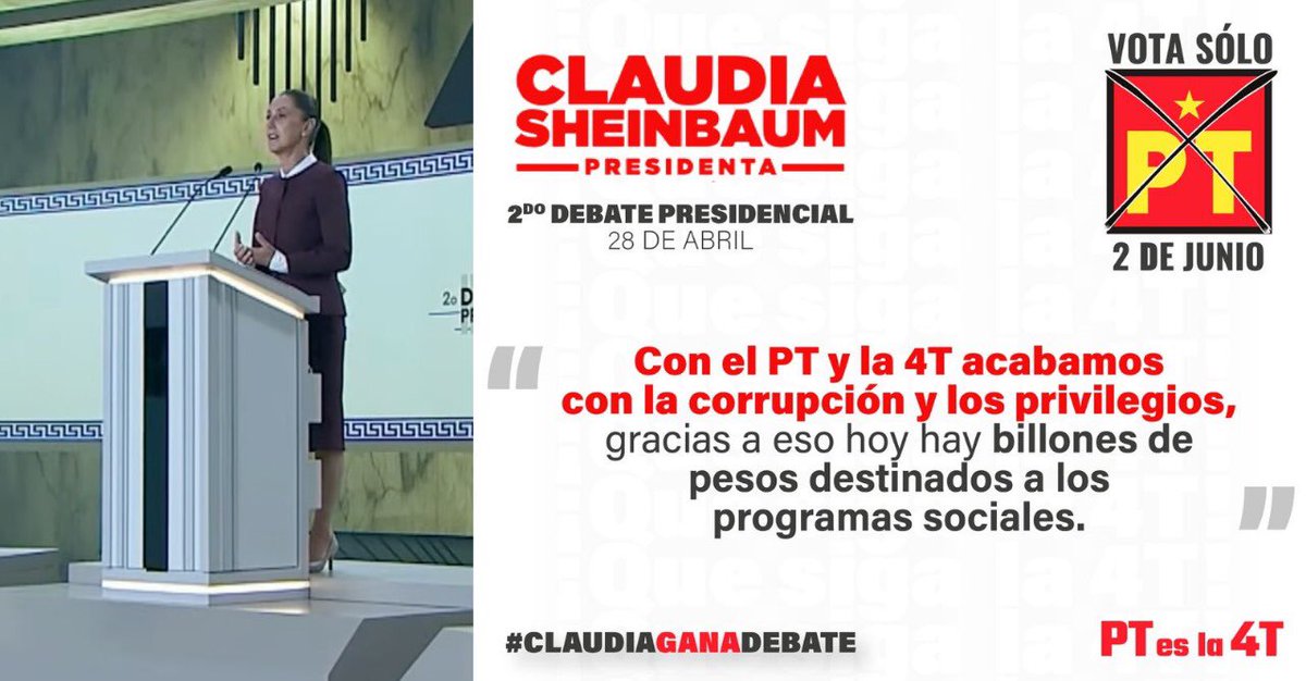 El principio fundamental de la Cuarta Transformación es: primero las y los pobres. 

Claudia Sheinbaum 

#ClaudiaGanaElDebate #ClaudiaArrasaDebate #PTesla4T #VotaTodoPT #VotaClaudiaVotaTodoPT #PodemosHacerloHidalgo