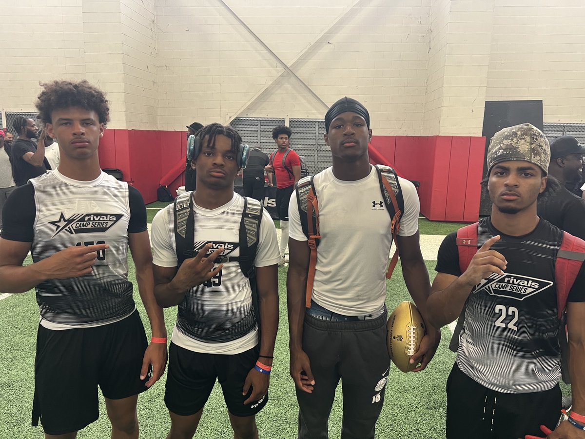 Take a good look at 4 of the most dynamic 2027 studs you’ll see! Nah…these dudes DANGEROUS‼️Boys put on a show at @RivalsCamp!! 🔥🔥🔥 #ClassOf2027 Left to Right: Isaiah Rasheed @rocketrasheed Tre Brown @TreBrown_10 Ethan Feaster @BoobieFeaster23 Jaden Williams @333jaden