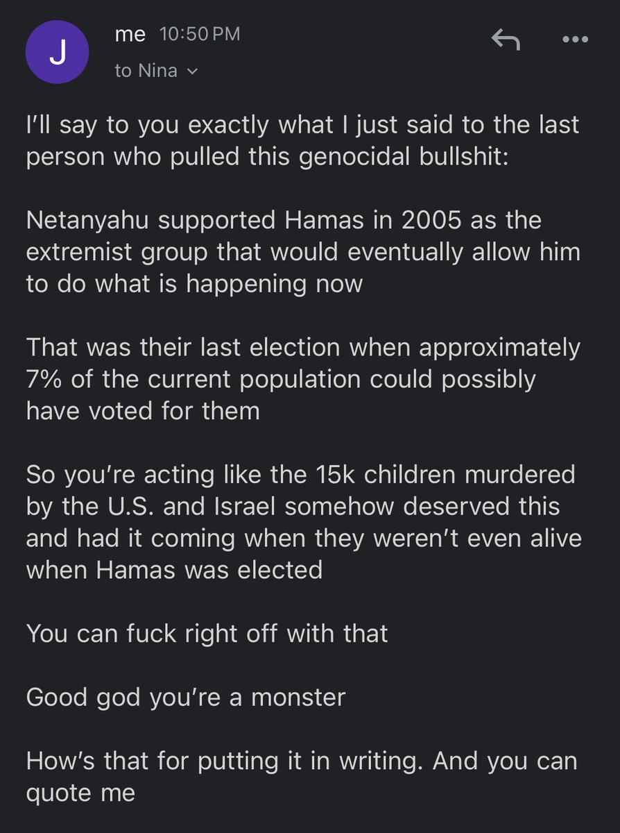More Zionists replying to my emails Bring it on