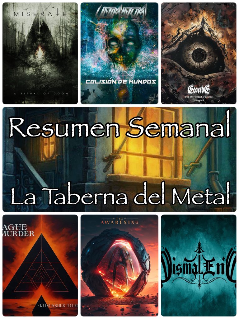 taberna_metal's tweet photo. 🚨Resumen Semanal🚨
📆22/04/2024 - 28/04/2024
💀Ultimatum🇨🇱 #thrashmetal
💀Miserate🇳🇴 #deathmetal
💀Dismal End🇫🇮 #deathmetal
💀Ecocide🇳🇱 #thrashmetal
💀Plague Of Murder🇬🇷 #deathmetal
💀Alpha🇺🇾 #deathcoremetal https://t.co/9kyZZ4ngHY