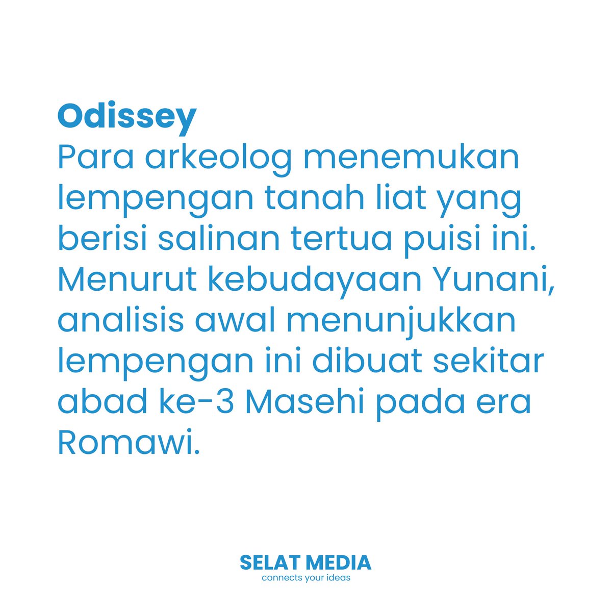 selat_media's tweet photo. Apakah teman-teman pernah terpikir judul puisi tertua di dunia?
.
.
.
#selatmedia #penerbitselatmedia #connectyourideas #penerbitbuku #penerbit #penerbitpendidikan #penulis #tipsmenulis #monograf #poetry #poet #bookstagram #writer #duniapenerbit #membaca #puisi https://t.co/6zBjMxuLML