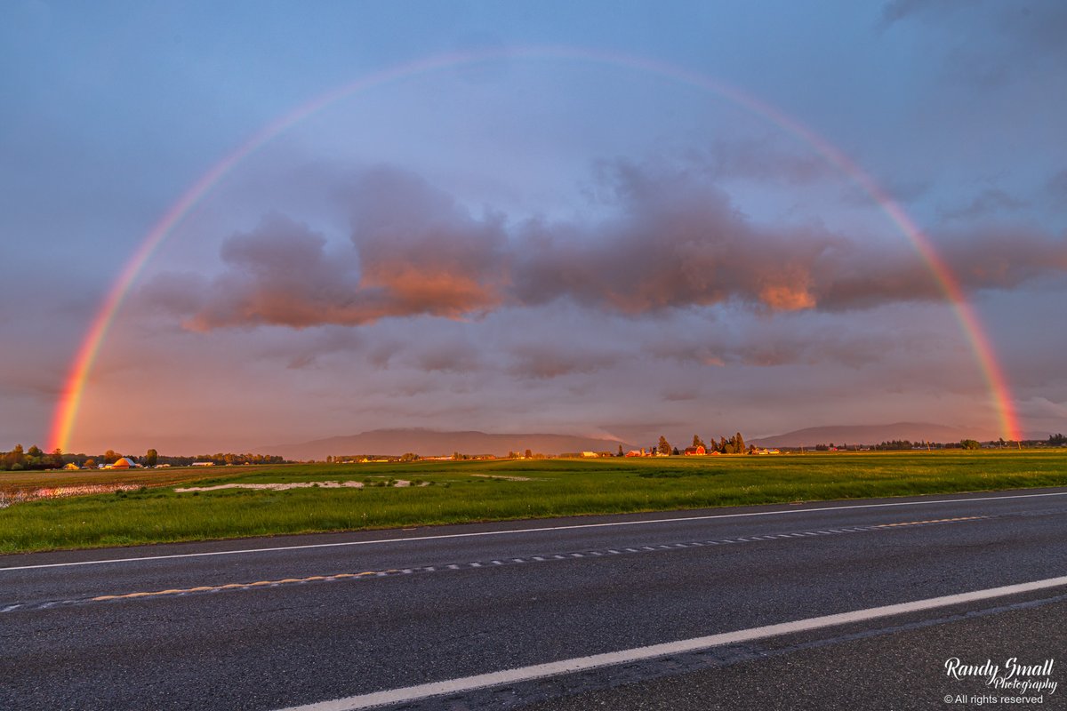 Tonight's amazing rainbow from just of south of Lynden, WA! #wawx #whatcomcounty #pnw