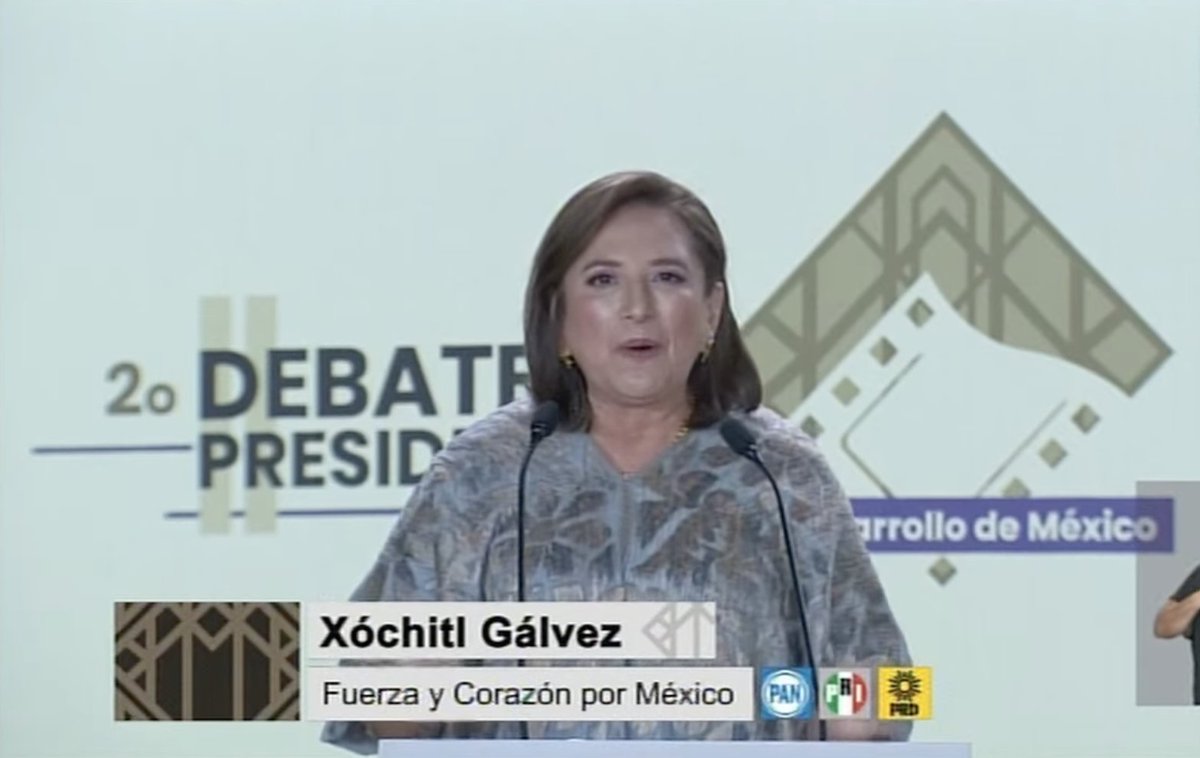 sdpnoticias's tweet photo. @INEMexico @PartidoMorenaMx En su mensaje de cierre Xóchitl Gálvez hace un llamado a los morenistas desencantados  en nombre de la "vida, verdad y libertad"
"Traigamos la vida donde hoy se pasea la muerte" dice.
https://t.co/GBPDtWOoJq https://t.co/vg7pTpxiAd
