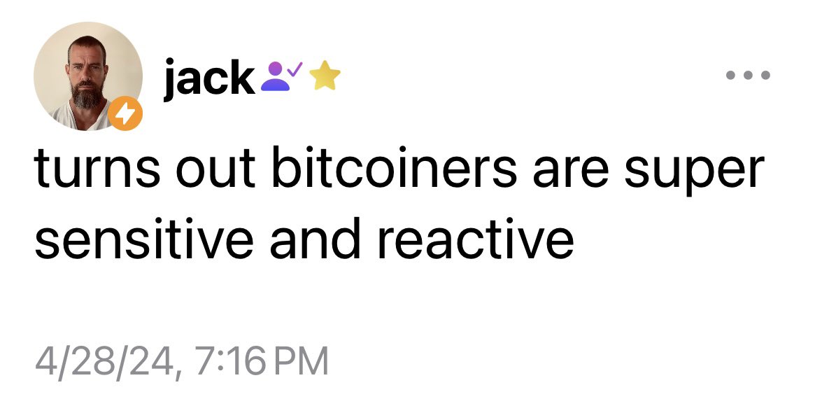 Jack calling out the domesticated #Bitcoin’ers afraid of gubment tyranny. This is Sparta #MolonLabe