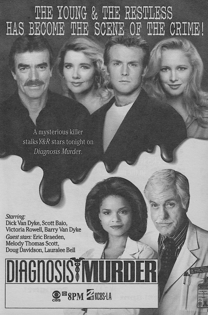 📺CBS Primetime, April 28, 1995: — A mysterious killer stalks ‘The Young & the Restless’ stars on ‘Diagnosis Murder’