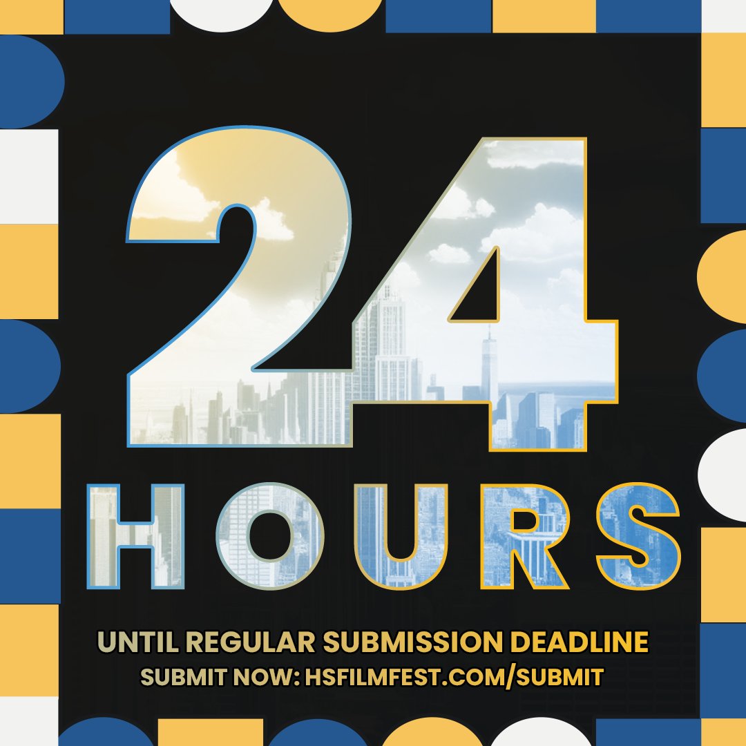 The #AAHSFF2024 Regular Submission Deadline is 24 hours away! Submit Now: hsfilmfest.com/submit