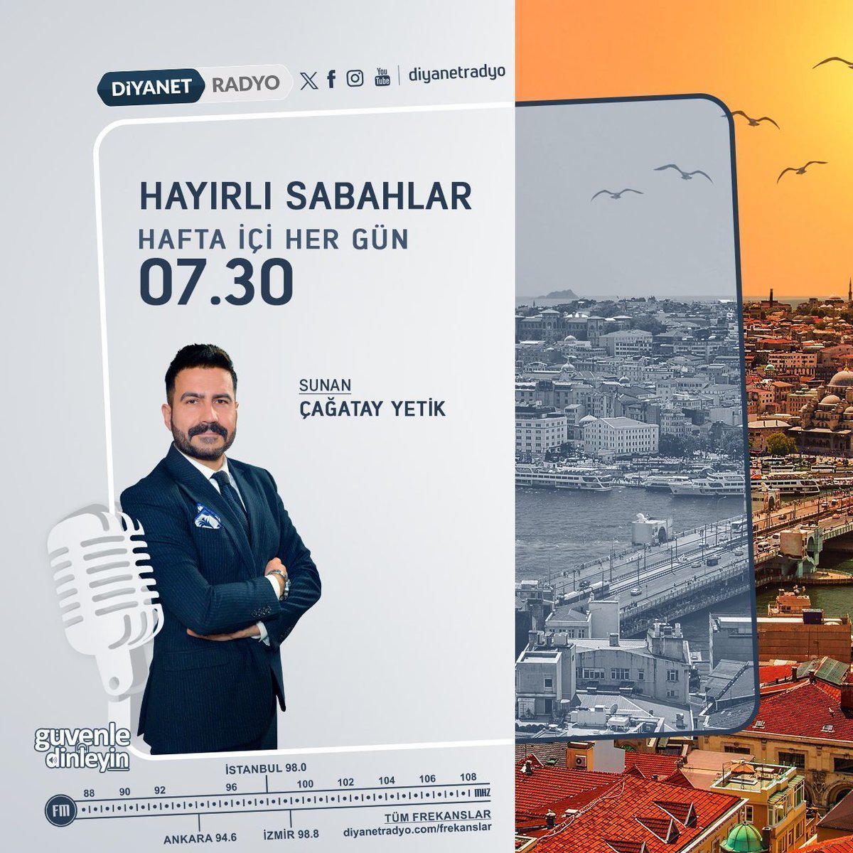 🔸 Yeni güne keyifli, muhabbetli ve gündemden haberdar olarak başlamak isteyenler için “Hayırlı Sabahlar” hafta içi her gün 07.30’da Diyanet Radyo'da. 📻