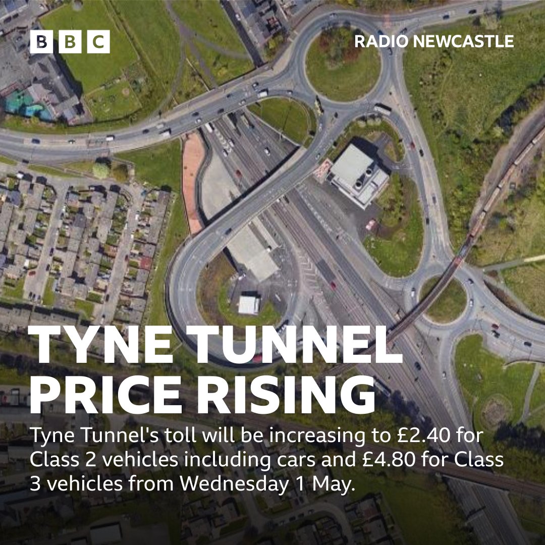 The Tyne Tunnel toll price rises start this Wednesday