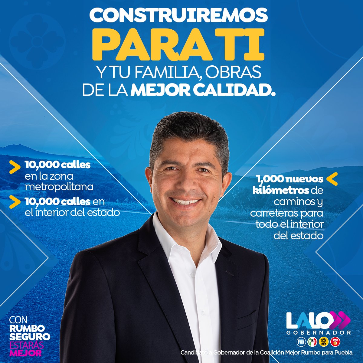 eduardorivera01's tweet photo. ¡Puebla merece calles y carreteras de 10! 🛣️ 
Hoy 1 de cada 3 carreteras están destrozadas, ¡necesitamos un cambio de rumbo! 💥 En mi gobierno, será una realidad el desarrollo, con la mayor obra pública de la historia. 🚧💪  #LaloGobernador https://t.co/Of64HCsZje