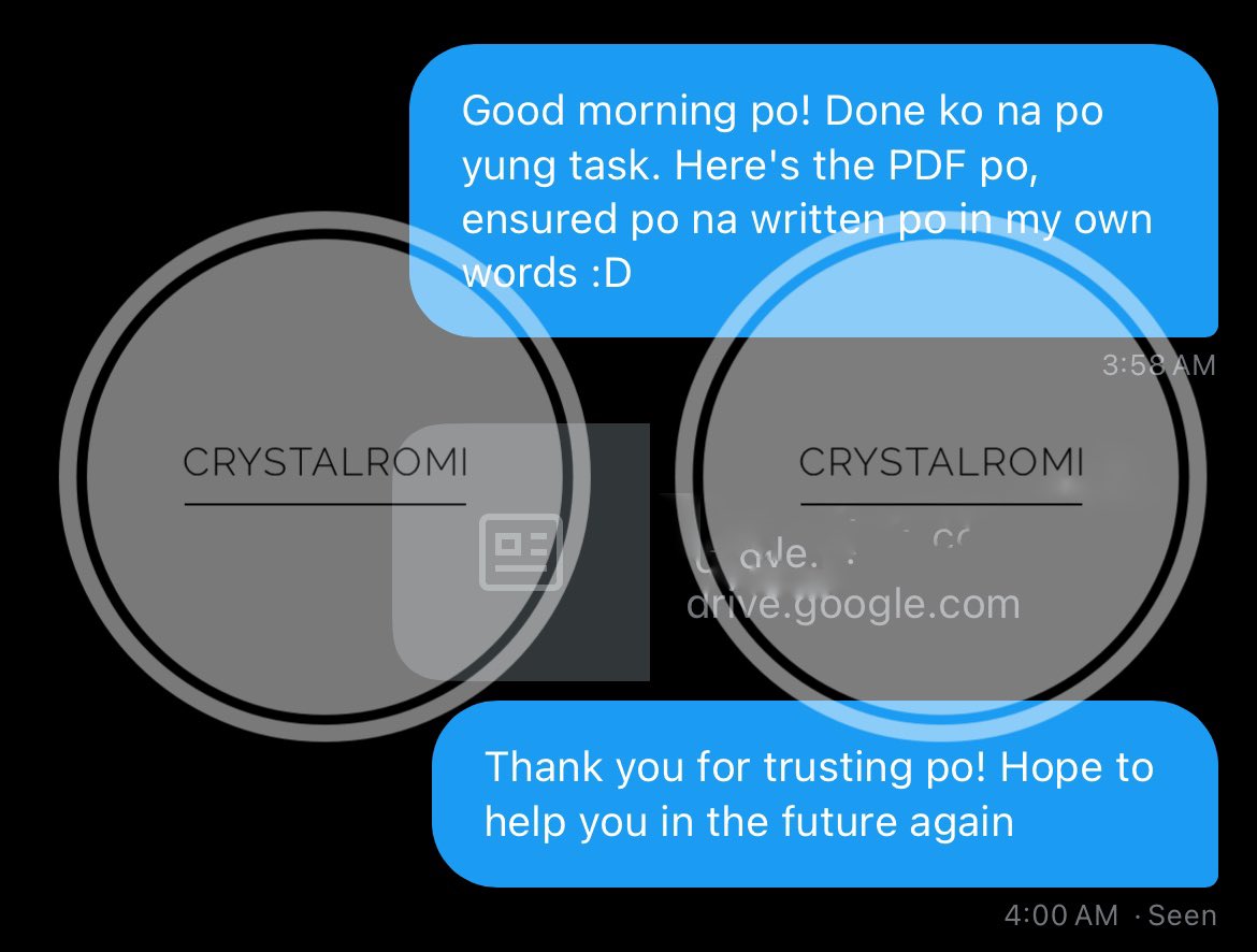 #crystalromi feedback !

Task: Paraphrase &amp; Revise/Rewrite 🖤
Done in: 1 hour with no needed revision

-

💌 feel free to dm for inquiries &amp; i’d be happy to help!

🔖 lf digital architecture ph acad clients