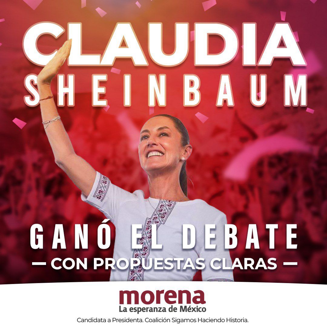Con propuestas claras y realistas #ClaudiaArrasaDebate 👊

#ClaudiaPresdienta
#DebatePresidencial2024 
#DebateINE