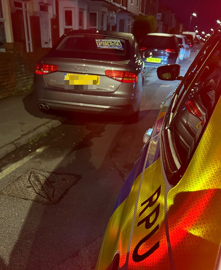 #RPU stopped this Audi in Swindon, the driver was disqualified and not insured. Vehicle #seized, driver off to court #NoLicenceNoCar #reported