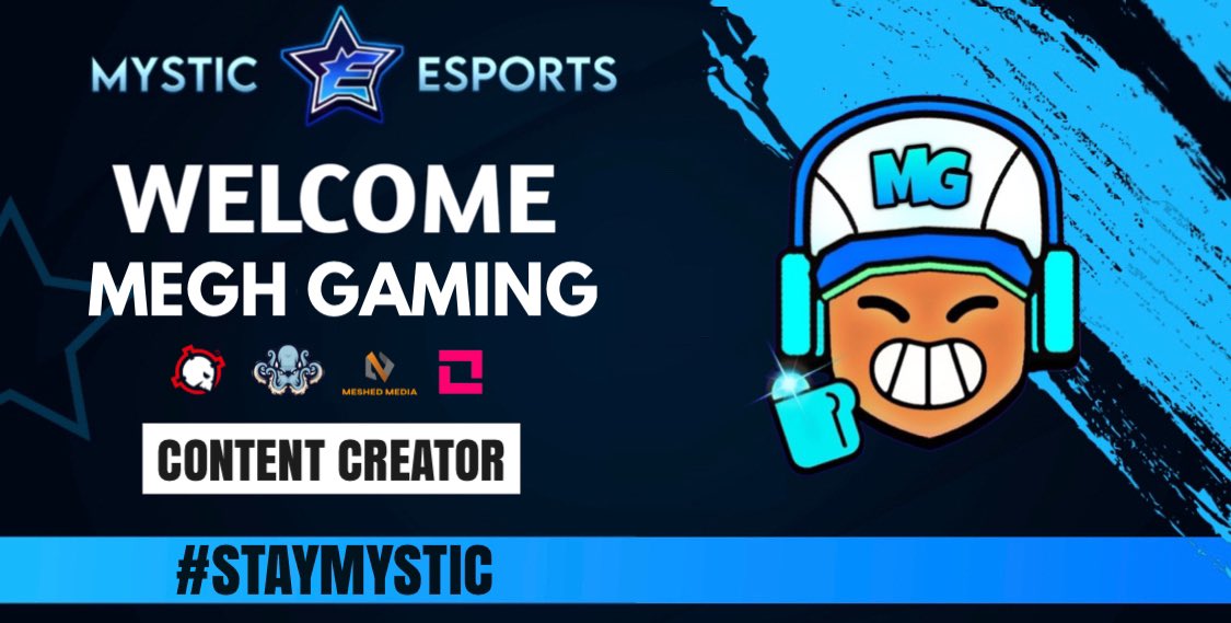 INTRODUCING… Mystic @Megh_Gaming_YT as our newest #BrawlStars Content Creator! 🎮 youtube.com/@MeghGaming09 #MysticNation | #StayMystic ⚔️