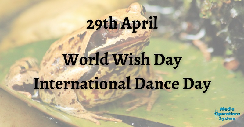 The 29th of April is:

Wish Day
make-a-wish.org.uk/worldwishday/

Dance Day
en.wikipedia.org/wiki/Internati…

#NationalDay #WorldWishDay ##DanceDay InternationalDanceDay #MakingRadioEasy