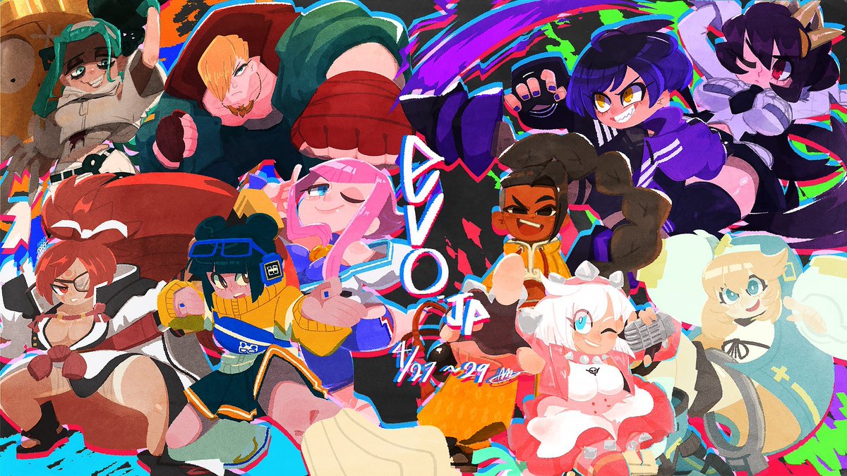 梅喧 ,ブリジット(ギルティ・ギア) 「#GWはフォロワーが増えるキャラクターデザインと背景が好きです! 」|アモ/amoのイラスト