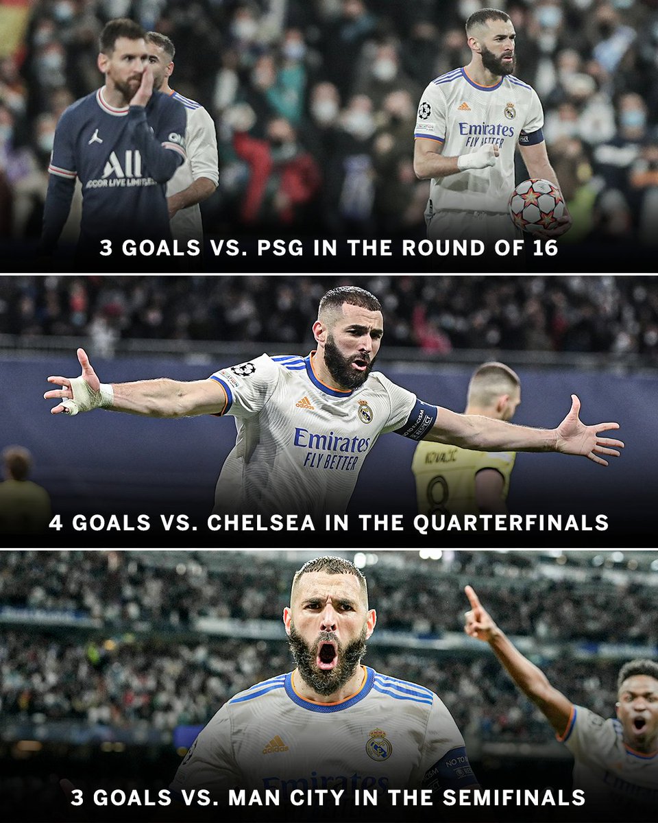 Never forget Karim Benzema's incredible scoring run to lead Real Madrid to their 14th Champions League title in the 2021-22 season 🤯 What a player 🔥