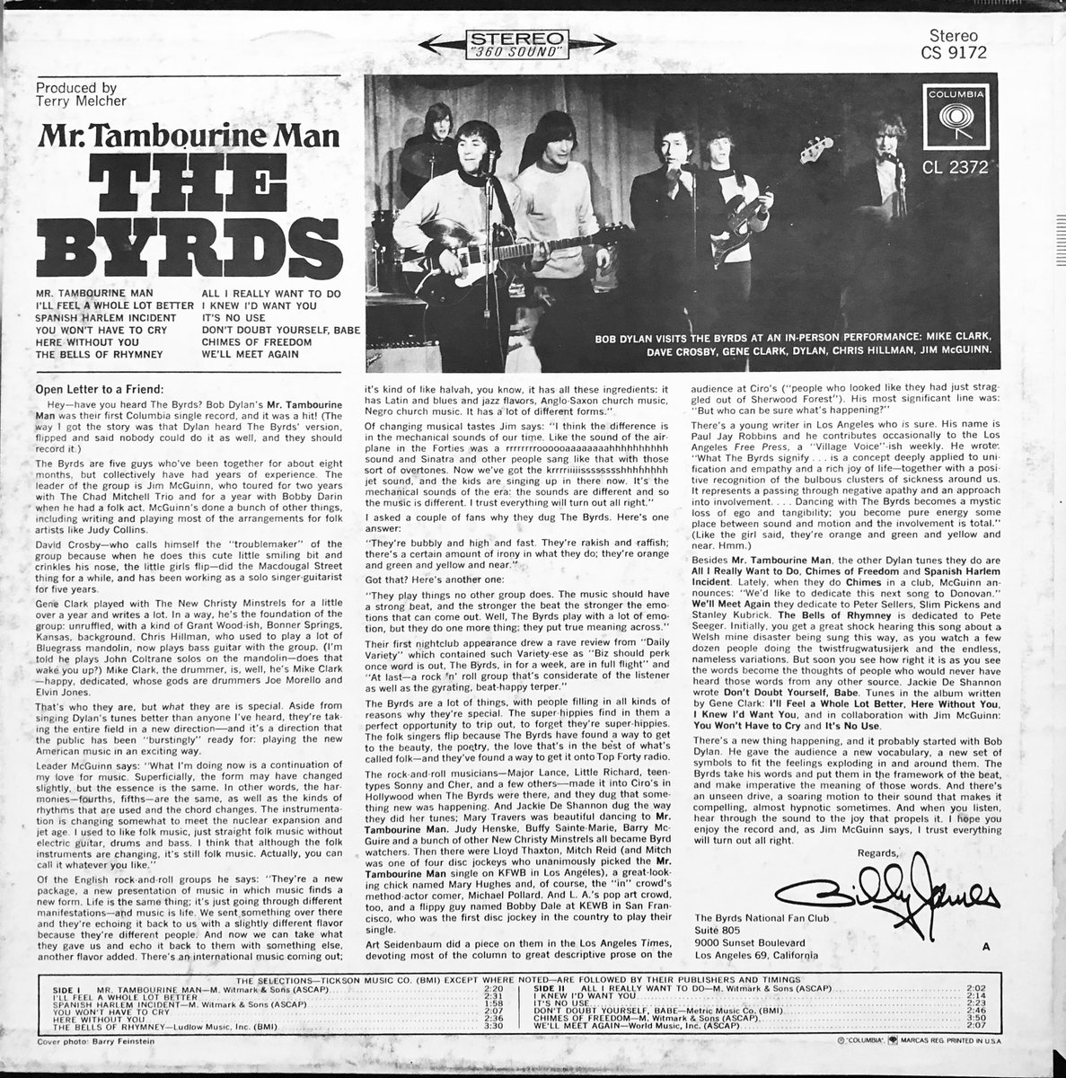 Listening to The Byrds - Mr. Tambourine Man • 1965 • Folk Rock • Debut album 💿