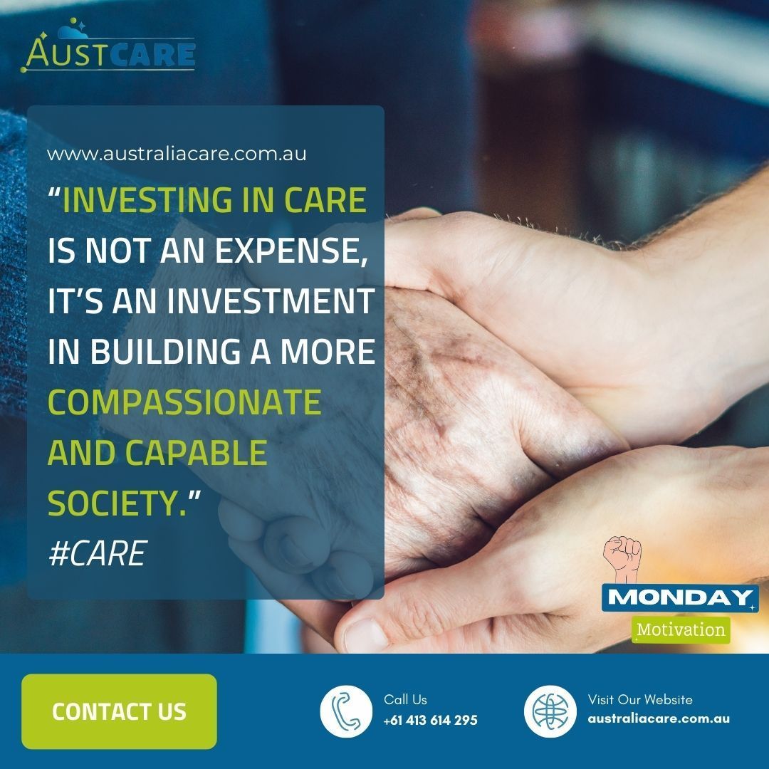 💖 When we invest in care, we invest in a brighter future for all. 

📱 Mobile: +61 413 614 295
🏠 Address: Unit 1/290 Victoria Rd, Malaga WA 6090, Australia
📧 Email ID: info@australiacare.com.au
🌐 Website: buff.ly/3Tlsxkk

#CareForAll #AustCare #NDIS #Perth