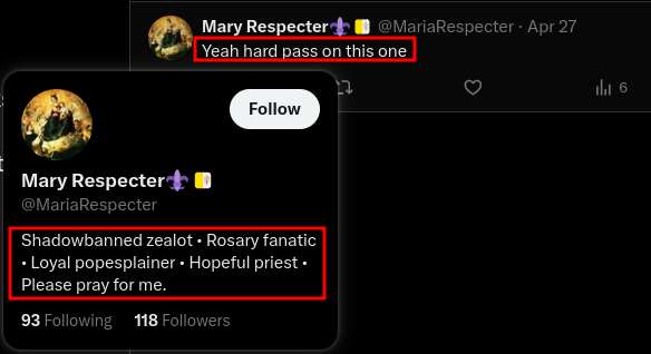 #CatholicTwitter @Pontifex #CatholicX #RCC #CatholicRosary #Vatican #CatholicTeachers #Catholics #CatholicChurch

'Hail Mary full of Grace 
I must reject you’re embrace 
I pray for your sinners now, and 
at the hour of their death.'

~Confessions of a Traitor @COATband

😂👇❤️