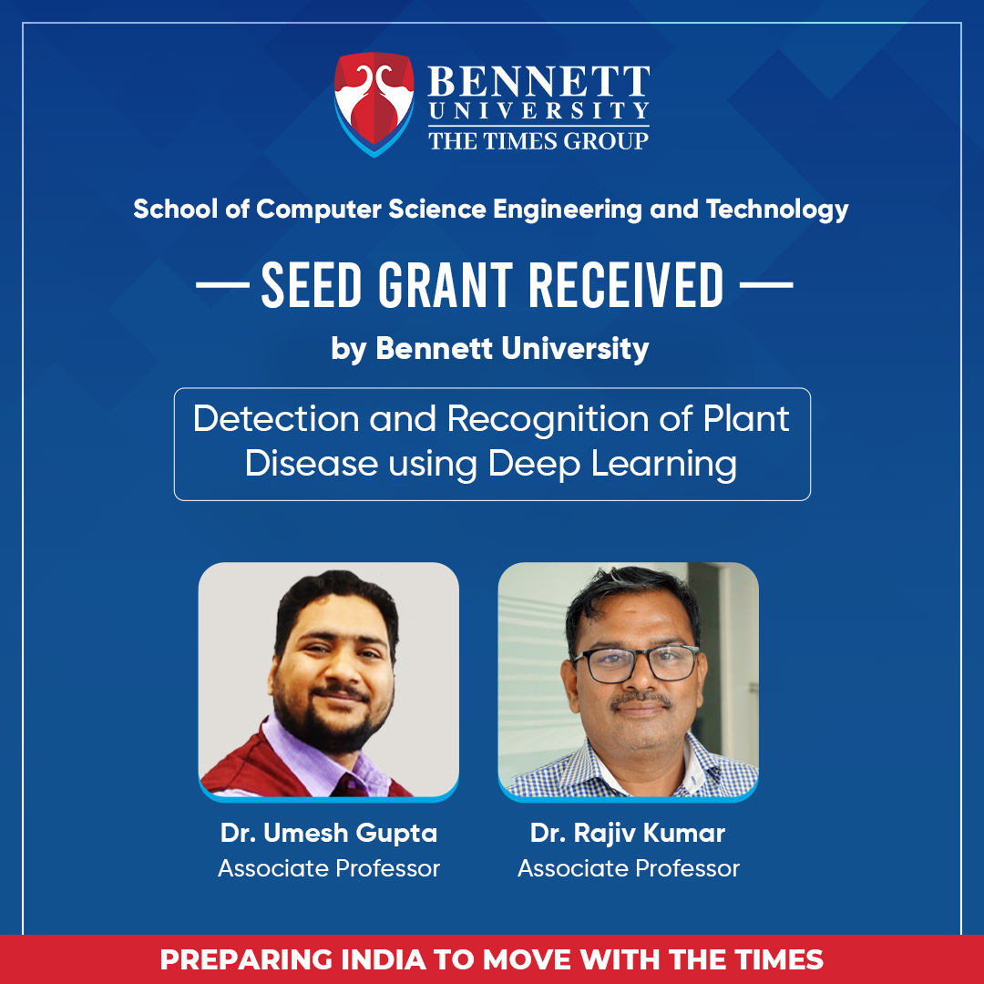 Congratulations to Dr. Umesh Gupta and Dr. Rajiv Kumar (Associate Professors #scsetbennett), on being awarded a Seed Grant from #bennettuniversity. The grant supports their research project.
#bennettuniversity #FacultyatBU #research #project #seedgrant