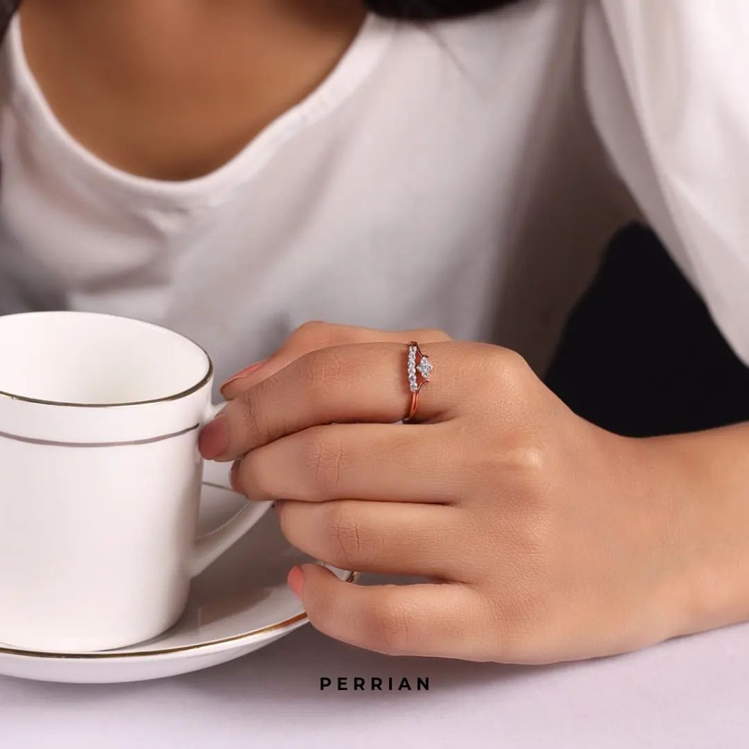 Your love story started with ☕️ Over coffee, you promised forever. Now make it official with our romantic #CoffeeDate #PromiseRing! perrian.com/jewellery/rings