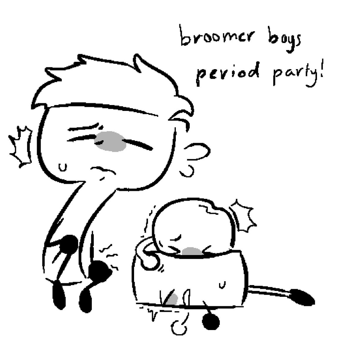 drew the broomer boys experiencing period cramps