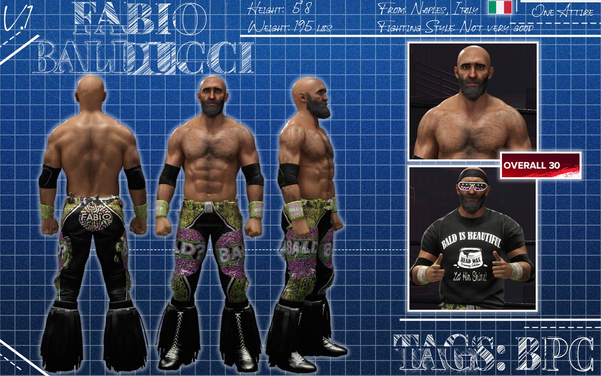 New CAW pack from your's truly!🚨

'Enlightened' Jack Cannon👁️
Jae-Sun Kaiva🎌
Austin Thunder⛈️
'Bald?' Fabio Balducci👨‍🦲

Cannon and Kaiva both have showcase videos on the ol' Youtube! Go check 'em out: youtube.com/channel/UC50DY…

TAGS ARE 'BPC'😈

#WWE2K24 #CAW #ORIGINALCAW