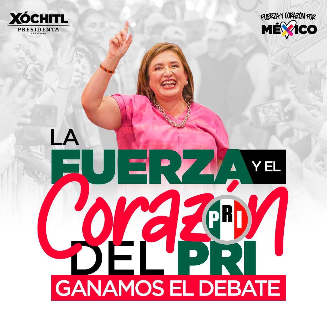 ¡Sin duda alguna @XochitlGalvez ganó este segundo debate, demostró ser la mejor opción para gobernar este país! #Xóchitl2024
