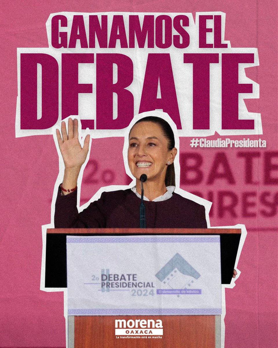Herc5m's tweet photo. #LaPrimeraPorOaxaca 
#ClaudiaArrasaDebate https://t.co/DMd4My2kLC