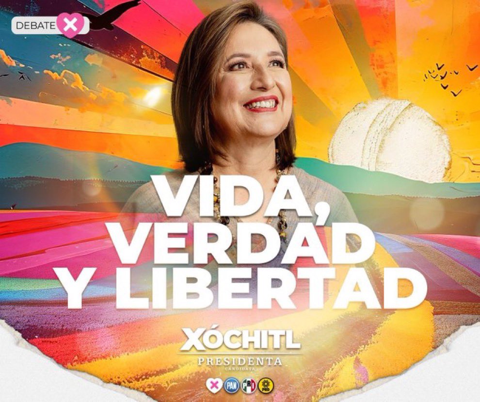 Tenemos Presidenta ✅
#XochitlPresidenta2024 
#VidaVerdadyLibertad ❣️
#VotoMasivoPorXochitl 
#Xochilovers