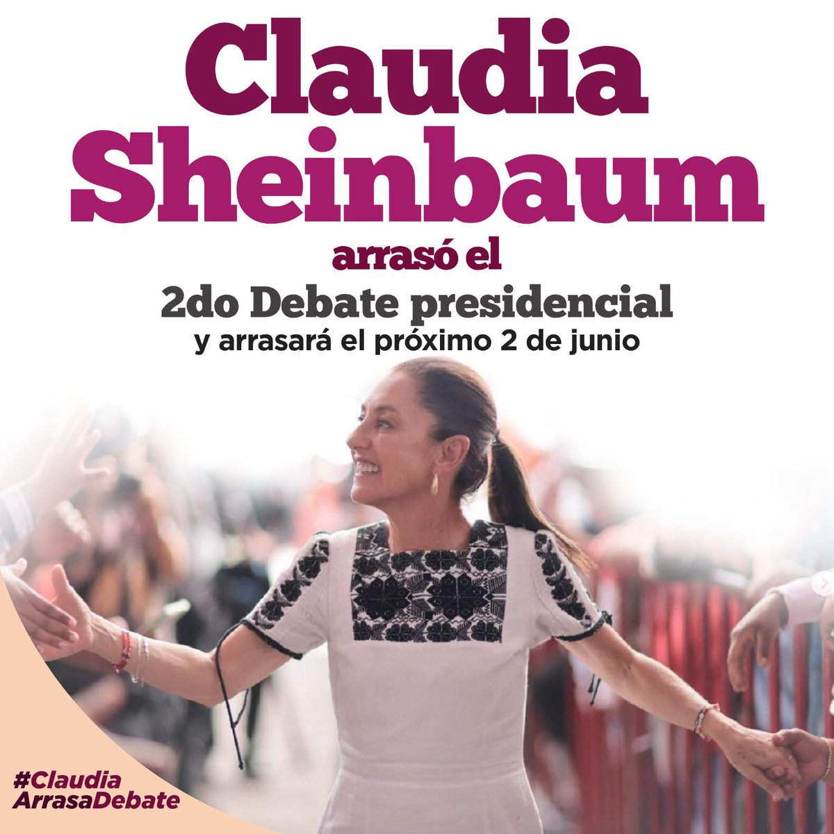 La Dra <a href="/Claudiashein/">Claudia Sheinbaum Pardo</a> ARRASÓ EL DEBATE ♥️✨🤞🏽 #ClaudiaPresidenta