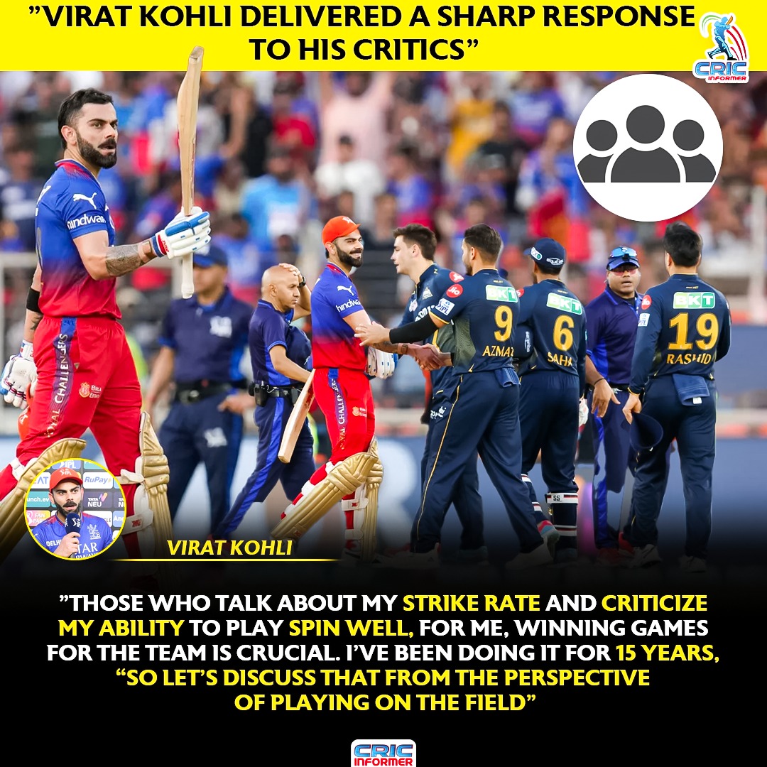 'Virat Kohli delivered a sharp response to his critics' #GTvsRCB #cricketnewsdaily #ipl2024 #willjacks #viratkohli #iplupdates #fafduplessis #ShubmanGill #cricketnews #iplfever