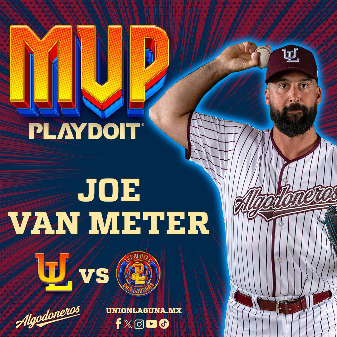 El #MVP 🏆 @playdoitmexico Gran labor de Joe Van Meter de solo dos carreras y su primera victoria de la temporada💪🏻 #HéroesEnRevolución 🦸‍♂️⚾️