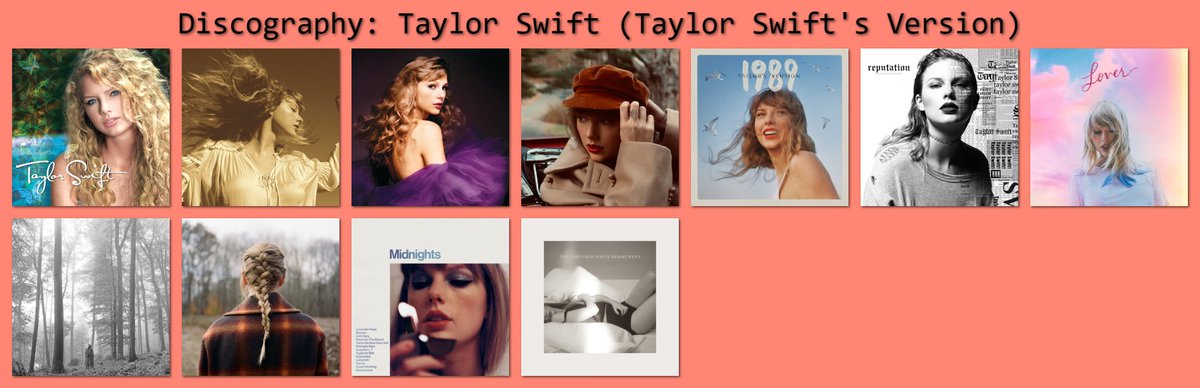 Discography: Taylor Swift (Taylor Swift's Version)

#discography #taylorswift #taylorsversion