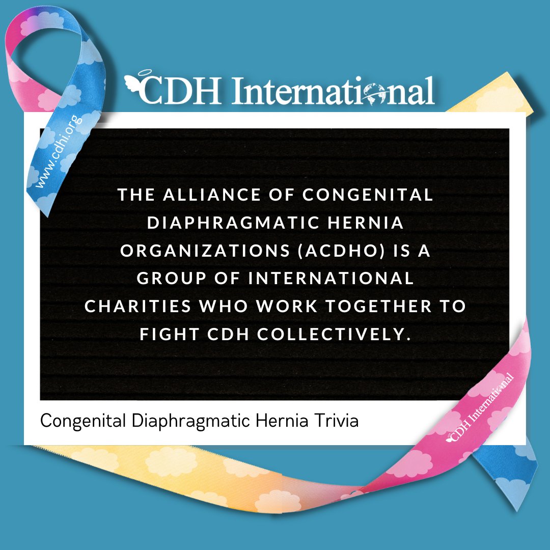 Congenital Diaphragmatic Hernia Trivia Did you know? cdhi.org #graphicownedbyCDHi #cdhawareness #cdhawarenessmonth #cdh #cdhfacts #congenitaldiaphragamatichernia #cdhinterntional