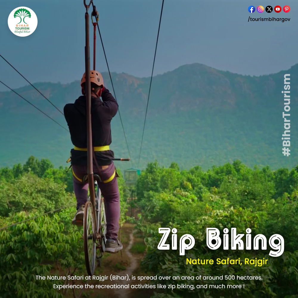 Unleash your adventurous spirit in Bihar! Face the thrill of heights with Zip Bike at Nature Safari in Rajgir, offering an unforgettable trip with your family and friends.
.
.#Bihar #dekhoapnadesh #bihartourism #BlissfulBihar #explorebihar
#incredibleindia #mustvisit…