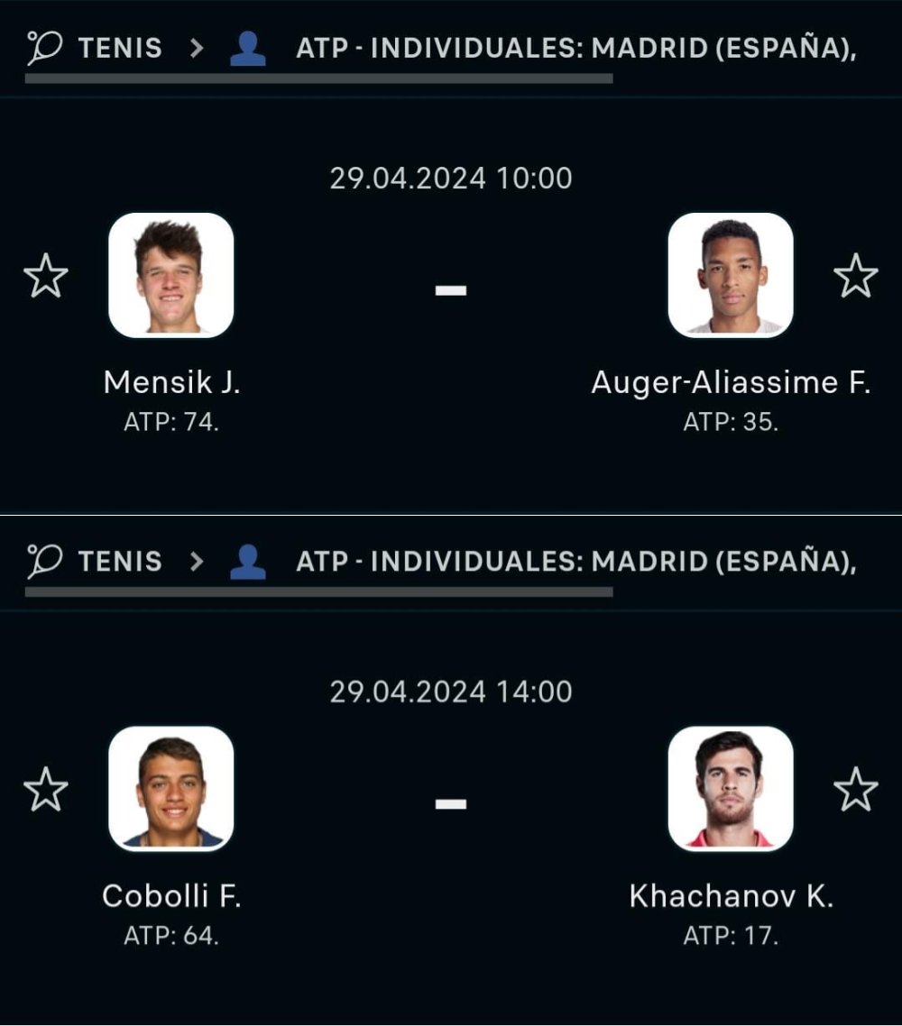 SteakPicks's tweet photo. 📊 Apuesta: Jakub Mensik ganará 1 set y Khachanov ganará.
📈 Cuota: 1.81.
🥩 STAKE 7.
👨‍🍳 Agus.

#FreePick #Bet365 #ATPMadrid https://t.co/9pC8Qsmgkh
