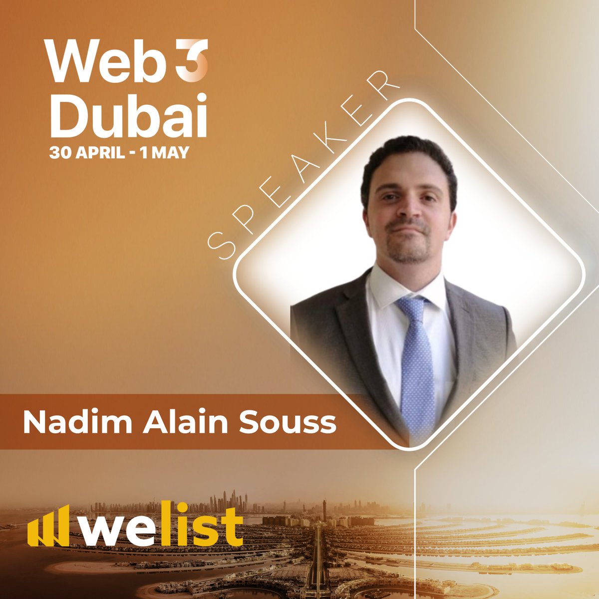 💥 Trilled to announce that Nadim Alain Souss from @welistdigital will be joining us at Web3 Dubai as a speaker. 🎟 Grab your free ticket with CODE: web3dubaievent discover.billyapp.live/events/web3-du…