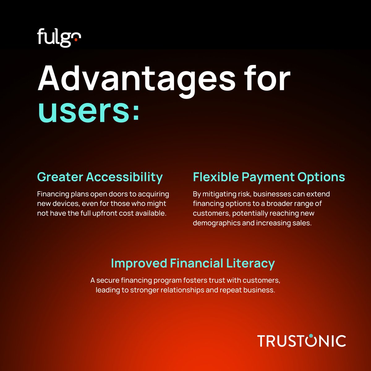 FulgoMobile's tweet photo. For users, a device-locking feature might be a bit confusing.  But with Trustonic's solution for financial apps, it's a safety measure that empowers, not restricts. Here are three advantages you can expect as a user: 

Learn more about the partnership at https://t.co/kulYD5yErH! https://t.co/1nl2k1R5Ox