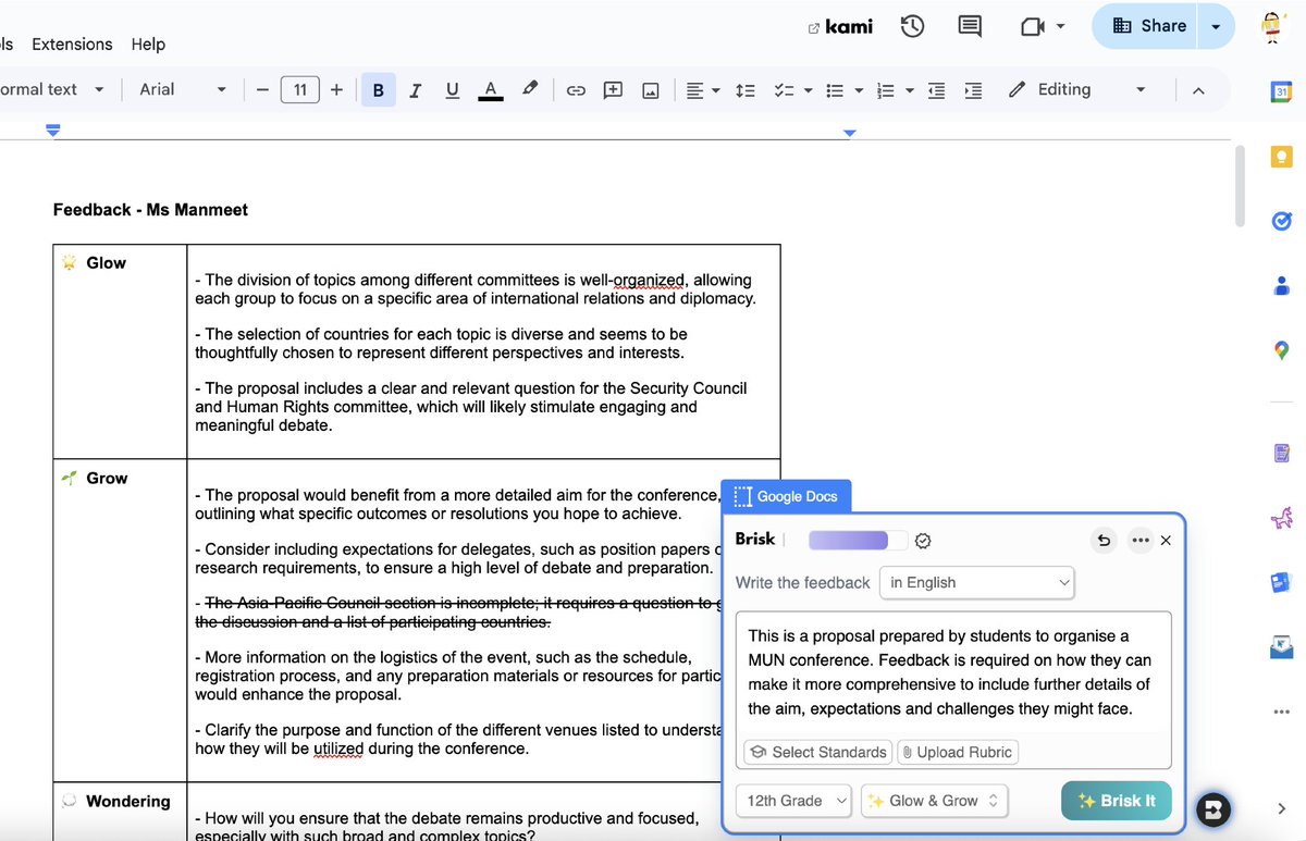 Exploring <a href="/briskteaching/">Brisk Teaching</a> to increase effectiveness of teaching &amp; learning - the accessibility of this extension on <a href="/GoogleForEdu/">Google for Education</a> tools makes it seamless to create resources, preparing quizzes and providing feedback. <a href="/HISScienceNow/">HISScience</a> <a href="/MsNadiaHalim/">Nadia Halim</a> <a href="/DrFeliciaTweets/">Felicia Paulraj</a> <a href="/ShumitaR/">Shumita Van Rijswijk</a>