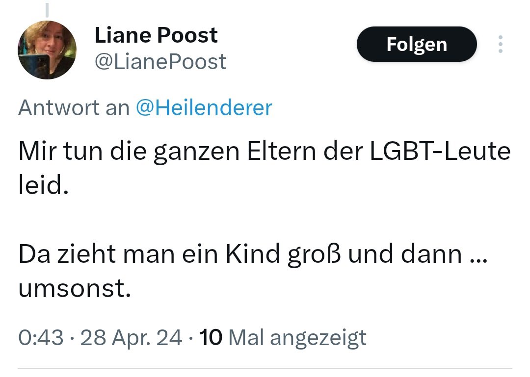 Oh ja, absolut tragisch! Stell dir vor, du bekommst ein Kind, das authentisch ist und sich selbst treu bleibt – wie furchtbar muss das sein! Und dann auch noch die ganze bunte Vielfalt und die interessanten Menschen, die man kennenlernen könnte. 🤦🏻‍♀️ Lieb dein Kind, wie es ist!