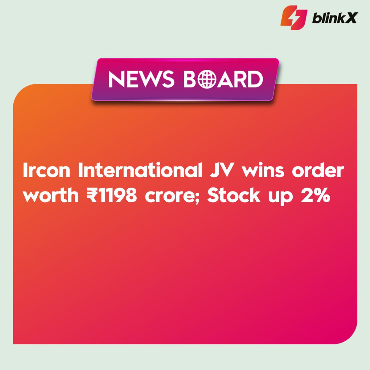 IRCON under its Joint Venture with Dineshchandra R Agrawal Infracon Pvt Ltd has been awarded the LOA.

#IRCON #JV #jointventure #IRCONInternational #project #agreement #contract #order #deal #Engineering #manufacturer #Infrastructure #rupee #launch #news #finance #marketupdates