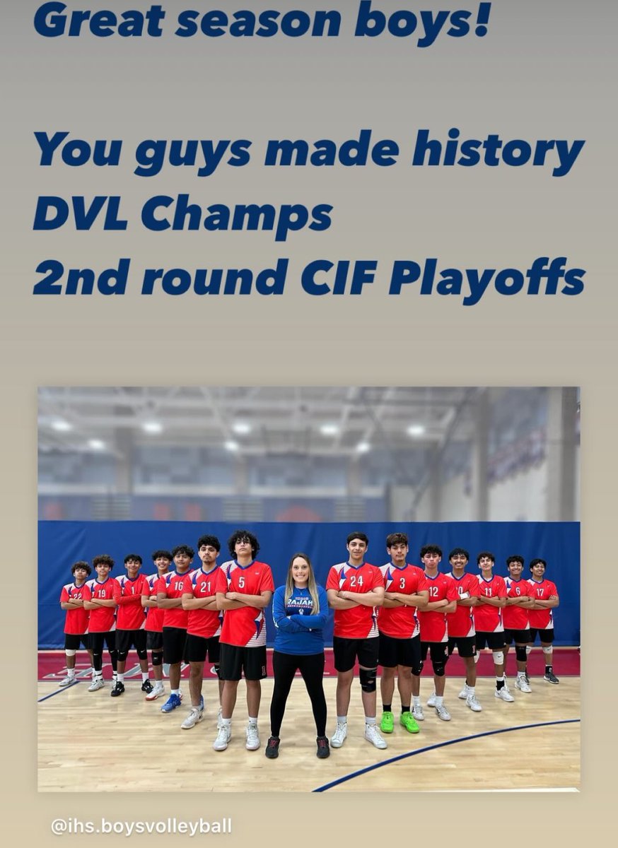 What an amazing season for our boys @RajahsVB team!!! Way to go, boys!! 🙌🏼👏🏼💙♥️ We are so proud of you! #RajahThat @IHSRajahs @IndioHS_Sports @DesertSandsUSD @DesertSunSports @shad_powers @BlakeArthur24 @takesbytal @timobrientv